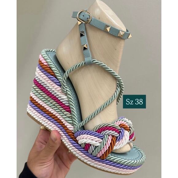 Valentino Espadrille High Platforn Sandals size 37 - Picture 1 of 8
